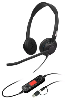 VoiceXpert VXH-750DM проводная USB-гарнитура (2 динамика, USB-A / USB-C, MS, 4 кнопки)