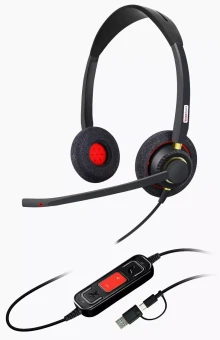 VoiceXpert VXH-500D проводная USB-гарнитура (2 динамика, USB-A, регулировка громкости, Mute)
