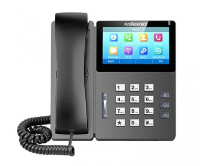 Flyingvoice FIP15G Plus IP телефон, цвет.сенс.дисплей 4.3", 480x272, 10 SIP, WI-FI, с БП