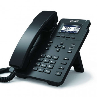 ATCOM D21 IP-телефон, 6 SIP линий, чб LCD 2,36", 2x10/100TX, POE
