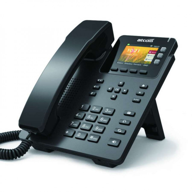 ATCOM D33 — IP-телефон (6 SIP линий, цветной TFT 2,56", 2x10/100/1000T, POE)