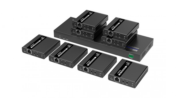 LENKENG LKV728P разветвитель-удлинитель 1*8 HDMI по витой паре CAT6/7 до 40/70 м, 4K, RS232, ИК