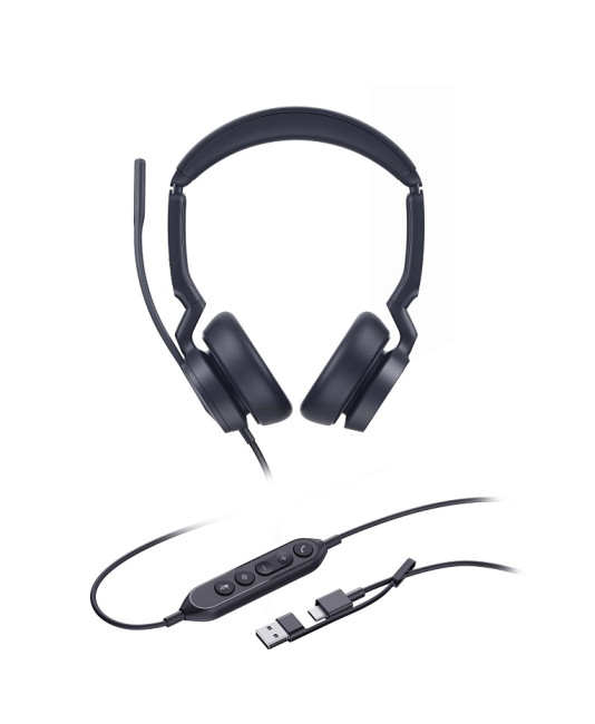 Yealink UH46 Dual UC USB-C/A проводная гарнитура, HD звук, LED-индикатор, USB-C/A