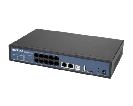 Dinstar UC200 Pro 500SU IP АТС, 500 пользователей, 50 одновременных вызовов, 2*FXO, 2*FXS