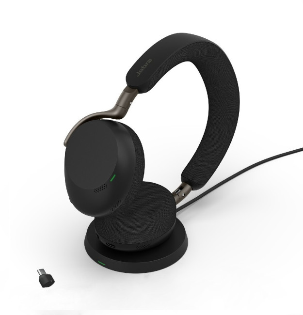 Jabra Evolve3 75 Stereo MS, Link390c беспроводная гарнитура с беспр. зарядкой WLC ( 37599-999-889 )