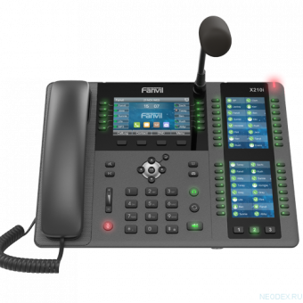Fanvil X210i - IP телефон, 20 SIP линий, 3 дисплея, 116 DSS клавиш, телефонная книга, микрофон