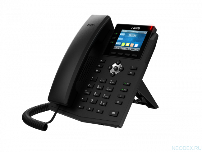 Fanvil X3U - IP телефон с бп, POE, 6 SIP линий, HD аудио OPUS, цветной дисплей 2,8”