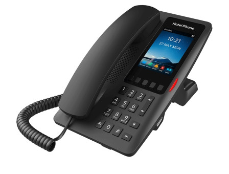 Fanvil H6W - Гостиничный IP телефон, чёрный, 2 порта 10/100 Мбит, PoE, цв.дисплей, wi-fi, б/п